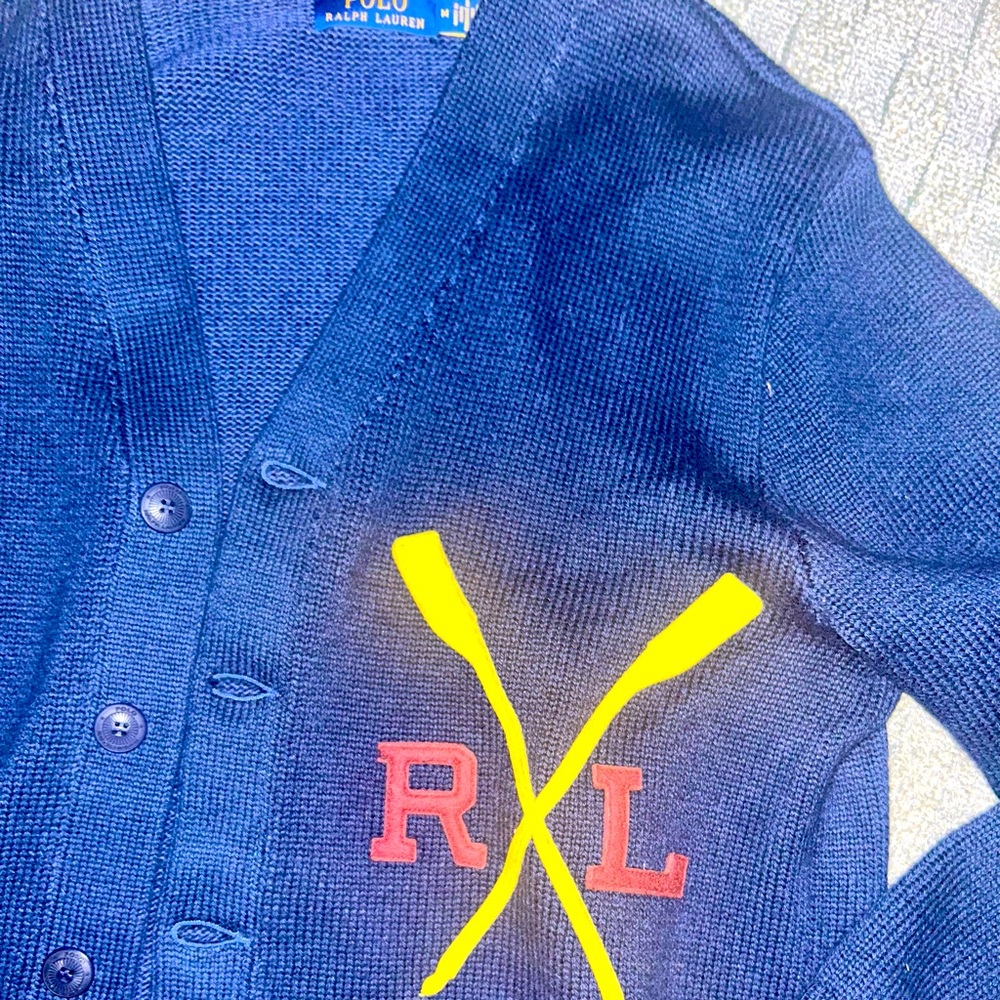 (SOLD OFFSITE!) Polo Ralph Lauren Navy Varsity-Inspired Cotton Cardigan (SOLD)